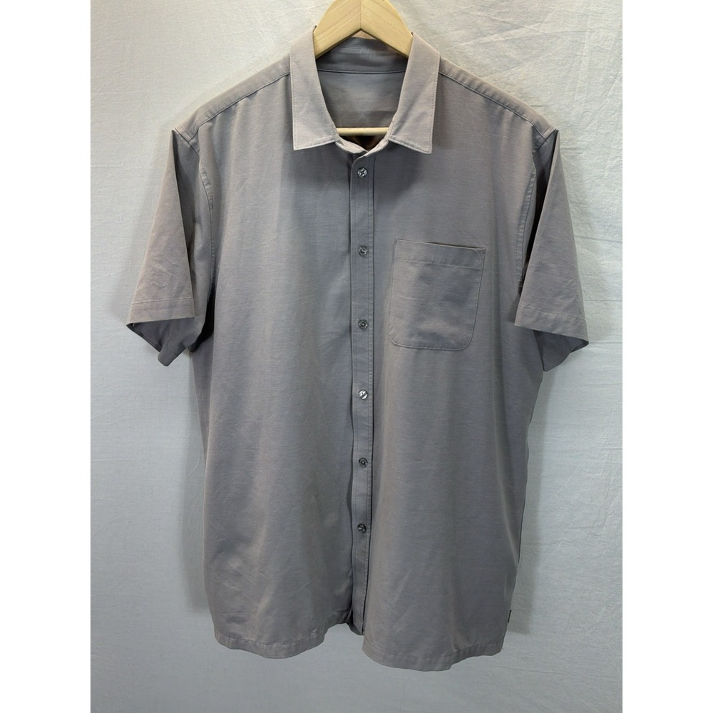 Vuori Bridge Mens XL Gray Short Sleeve Performance Shirt Preppy Light Office